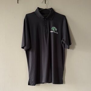 Men's Black Polo Shirt with Football Logo